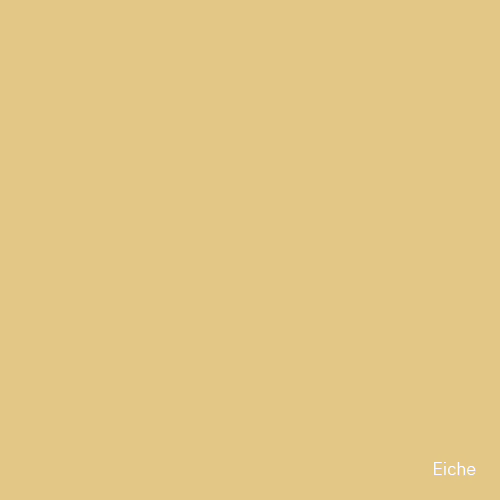 Eine gleichmäßige, flächige Farbprobe in hellem Eichen‑Beige mit warmen gelblich‑braunen Tönen, die das Bild ausfüllt; in der unteren rechten Ecke steht klein und weiß das Wort 'Eiche'.